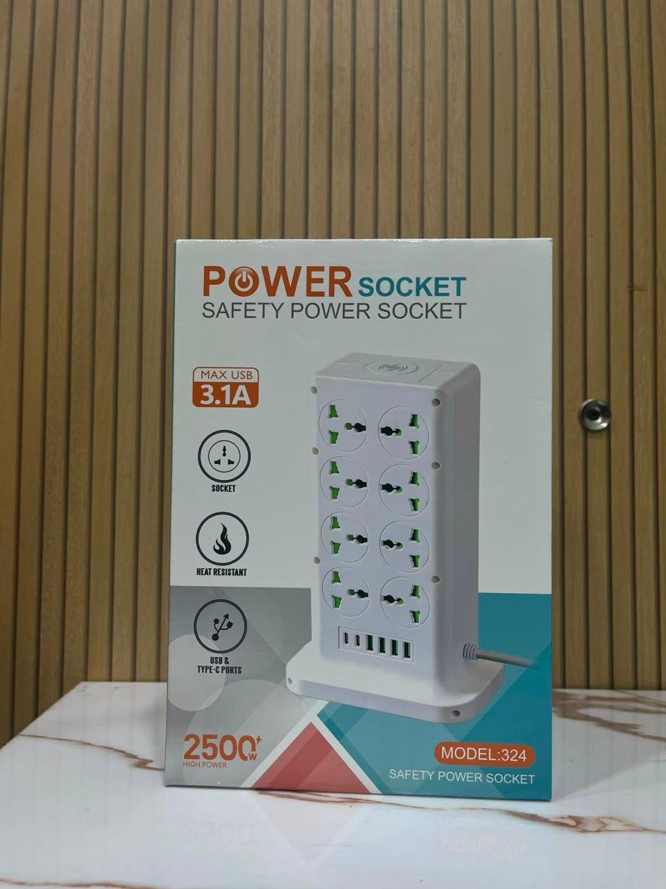 Safety Power Socket Extension Type-C PD Heat Resistant
